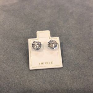 1 14 karat round CZ earring
